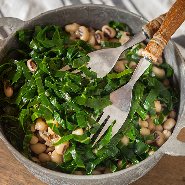 Greens and black-eyed peas