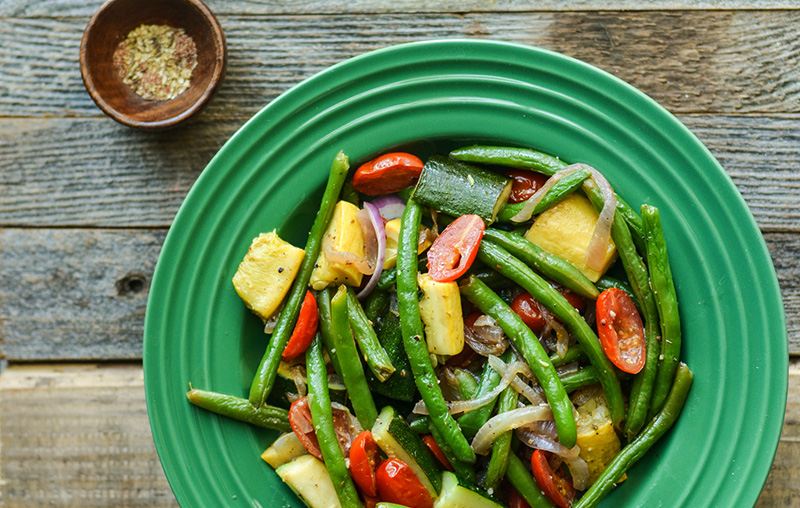 Recipe Braised Green Beans and Summer Vegetables